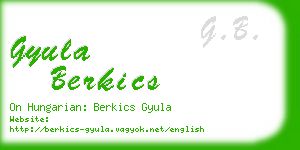 gyula berkics business card